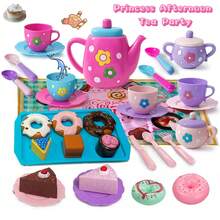 Girls' Tea Set, Tea Party Set With Teapot, Desserts, Cookies, Pretend Play, Gift For Boys And Girls