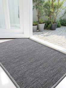 1 tấm thảm chùi chân hình học sọc xám/khaki cổ điển, thảm lối vào trong nhà ngoài trời bền, dễ vệ sinh, thích hợp cho sân trong, trong nhà, ngoài trời, hành lang, trang trí sân vườn, thảm lối vào bằng vải nhung dày, trang trí phòng tắm, nhà bếp - Xám - Xem 2