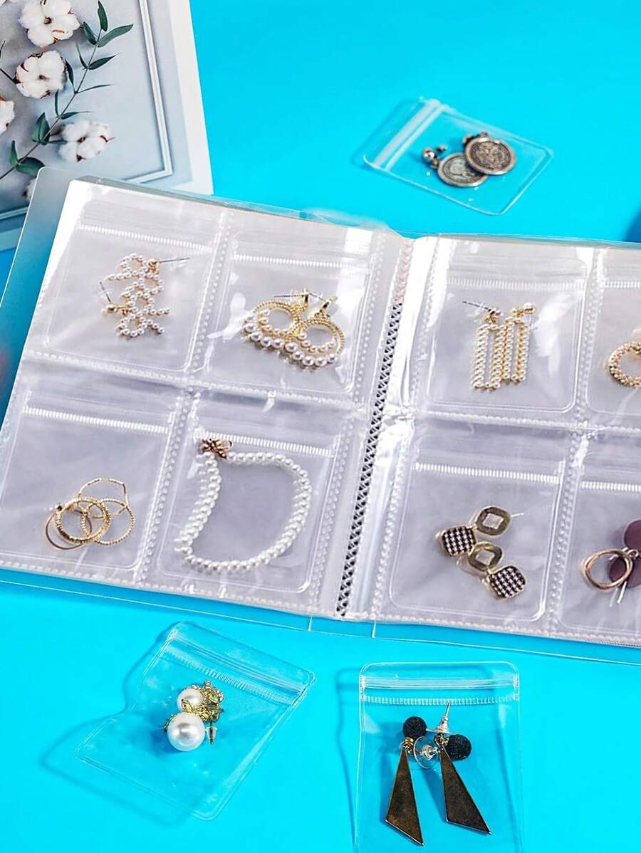 1pc Jewelry Storage Organizer Bag, Anti-Oxidation Jewelry Collection Album (Excluding Small Sealed Bags And Jewelry), Desktop Drawer-Style Storage Box, Transparent Necklace, Bracelet, Ring Jewelry Bag, Bag, Collection Album For Women Storage Organizer Travel Essentials Back To School Dormitory Storage Fall Decor