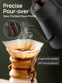 Brutelle 电鹅颈壶咖啡壶恒温电水壶热水锅炉倒茶壶 1200 瓦快速加热电茶壶自动关机一键保温不锈钢材质 900 毫升黑色适用于家庭厨房咖啡角 - 黑色 - 查看 6