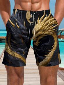 3D Print Men's Shorts, Fashionable Casual Appearance, Luxurious Feel, Drawstring Waistband, Perfect Choice For Summer Outings - Multicolor - View 1