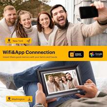 WiFi Digital Picture Frame 1920 X 1200 HD Touchscreen Digital Photo Frame 10.1 Inches Intelligent Electronic Picture Frame With 32 GB AutoRotate Share Moments Instantly Gifts Wood Frame - Gỗ đen - Xem 6