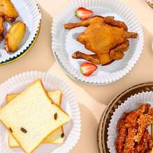 [ Food Paper ] 50/100/200pcs Round Air Fryer Paper - Baking Paper&Silicone Paper - Food Storage Container - Baking Paper Tray - Paper Plate - Baking Tools/Kitchen Accessories - Suitable For Daily Home Kitchen&Outdoor Camping Barbecue&Hotel Restaurant Kitchen Supplies - Festival Party Supplies - Birthday Party/Halloween/Christmas/Easter/Spring Festival - Party Necessities