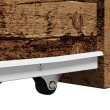 Mobiletto da bagno stretto Larryhot con ruote in legno antico, bello e pratico, ideale per riporre oggetti e decorare la casa - Castano - Visualizzare 8