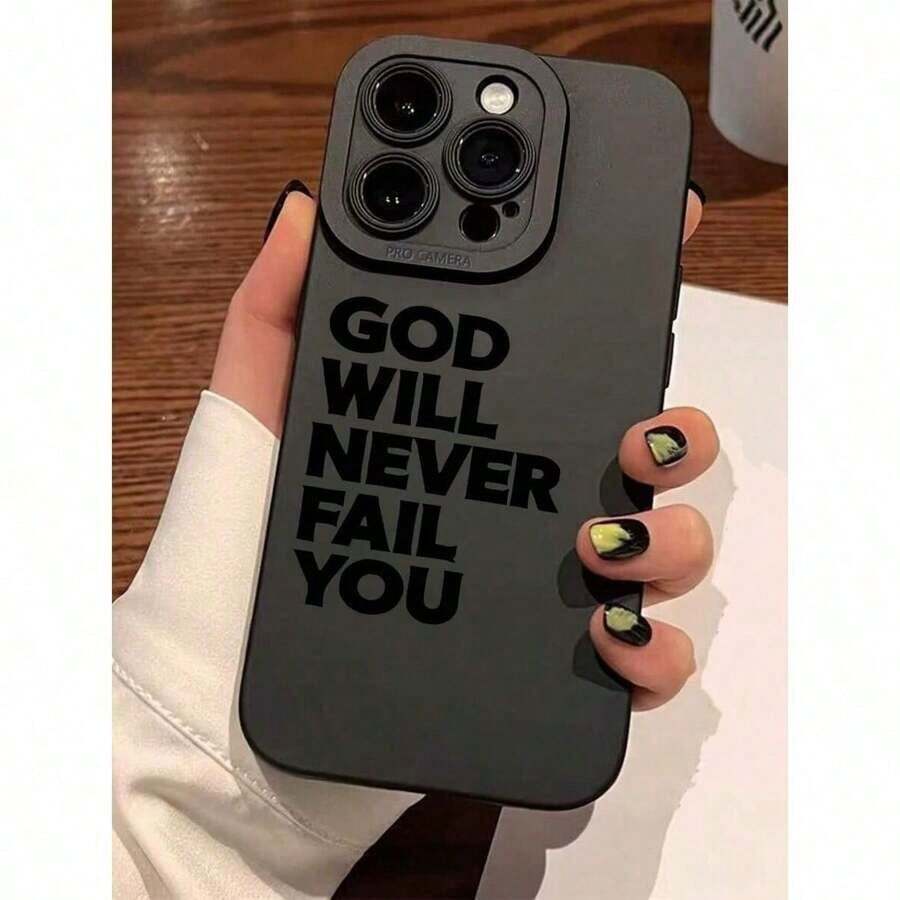 Slogan Pattern Liquid Silicone Mobile Phone Case Full-Body Protection Shockproof Anti-Fall TPU Soft Rubber Case Compatible With IPhone 11/12/13/14/15/15pro/15 Plus/15 Promax/X/Xs Max/11pro/12pro/13pro/14pro/11promax