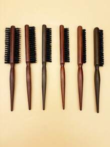 1 件专业沙龙野猪鬃毛细齿梳，接发造型工具发刷，DIY，返校，旅行度假必需品，女士发饰