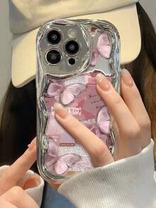 Dreamy Pink Butterfly Phone Case Suitable For 17,  16, 15, 14, 13, 12, 11, PRO MAX,  X, XS, Air,  PLUS, - 彩色 - 查看 4