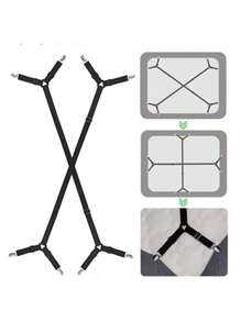 2 Pieces Of 4-Clip Adjustable Bed Sheet And Quilt Fastener, Adjustable Triangle With Elastic Fixer Pendant, Suitable For Bed Sheets, Mattress Covers, Sofa Cushions, Sofa Cover Buckles, Quilt Clips And Metal Clips.