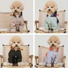 Winddichter Hunde-Regenmantel/Parka, Hunde-Kapuzen-Hosenträger-Hut, 4-Bein reflektierende gestreifte Hunde-Regenjacke, transparenter winddichter Hunde-Regen- und Schneeanzug, geeignet für große, mittlere und kleine Hunde - Verschiedenfarbig - Übersicht 3