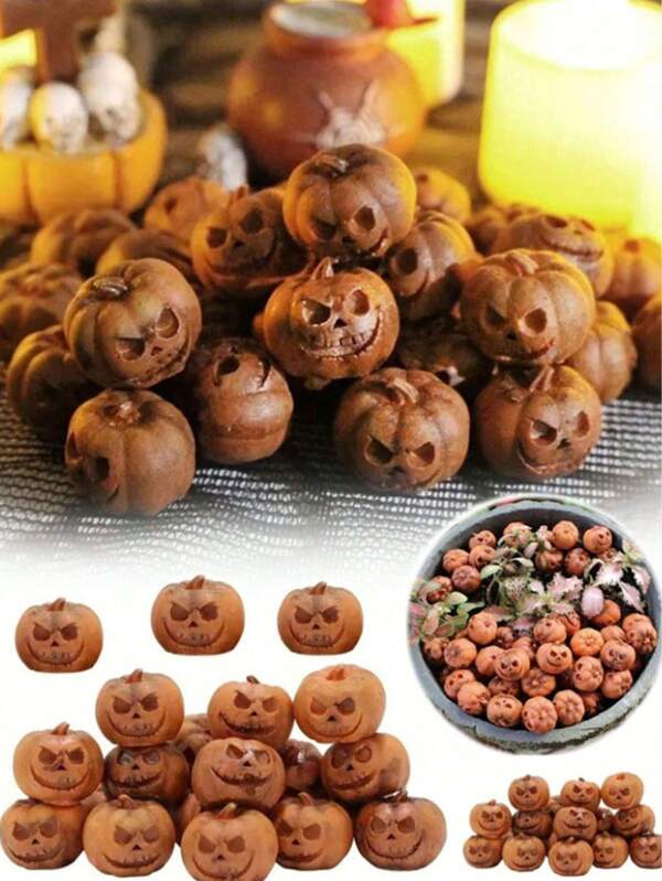 10 Pieces Miniature Pumpkin Figurines, Mini Statues, Grimace Pumpkin Crafts, Sculptures, Halloween Ornaments, Resin Desk