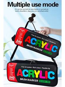 广纳 288/240/168 色软头丙烯马克笔套装，直接供墨系统，覆盖力强，笔尖灵活柔软，速干，绘画艺术用品，艺术家必备水彩笔套装，万圣节、圣诞节送给朋友的礼物 - 彩色 - 查看 12