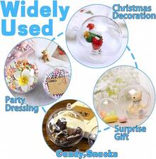 Clear Plastic Fillable Ornaments,Transparent DIY Craft Ball,Clear DIY Christmas Ornament 5 Different Sizes For Wedding,Party,Home Decor