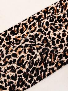 女士发带吸汗带 5 件女士瑜伽头带，加厚弹力波西米亚非洲多色头带带结，豹纹发饰时尚发带秋季配饰 - 彩色 - 查看 5