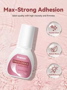 5/3/1 pieza 15g Pegamento de uñas súper fuerte para puntas de uñas, uñas acrílicas y uñas postizas. Pegamento de uñas de cepillo para uñas postizas de larga duración para uñas acrílicas, uñas postizas y puntas de uñas