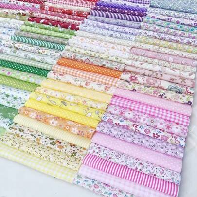 30/50pcs 4x4 Inch Colorful Fabric Squares, DIY Craft Materials, Patchwork Quilting Fabric, Assorted Patterns, Suitable For Sewing, DIY Arts, Scrapbooking, Quilting, Pillows, Pet Clothes, Accessories And More