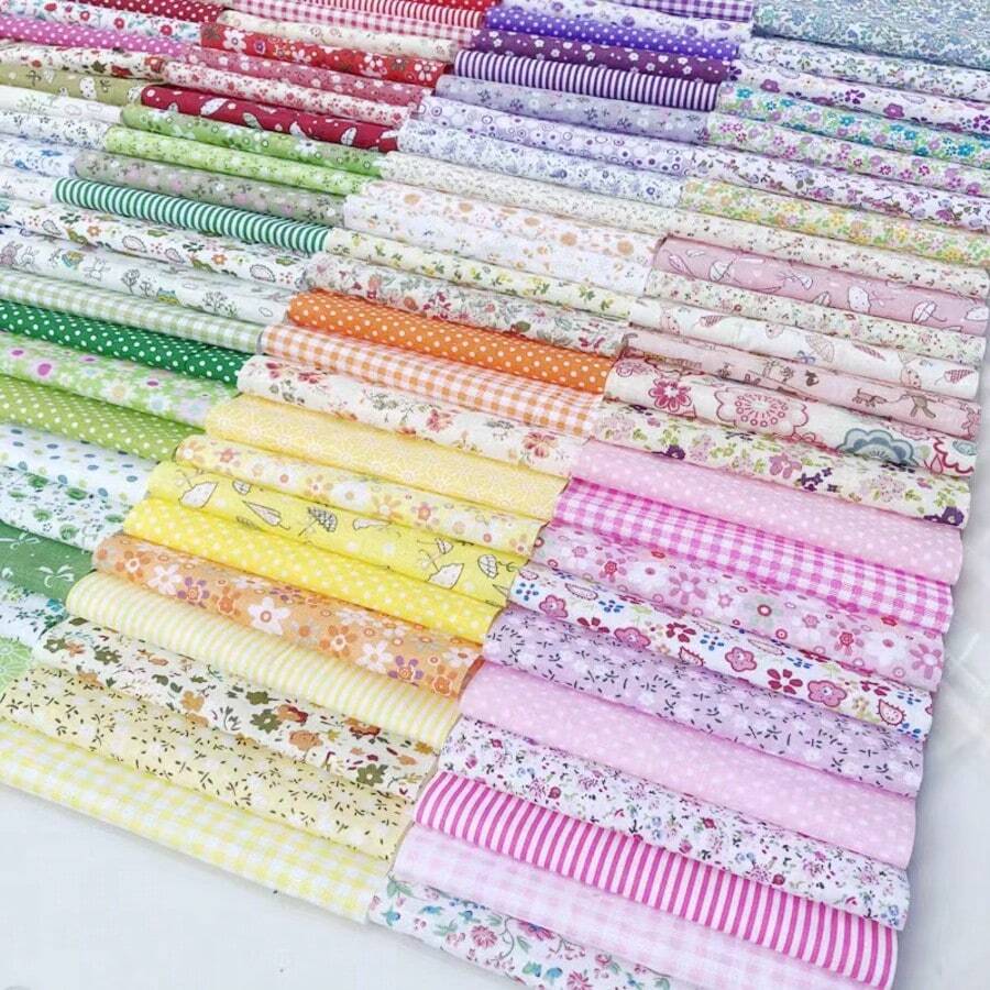 30/50pcs 4x4 Inch Colorful Fabric Squares, DIY Craft Materials, Patchwork Quilting Fabric, Assorted Patterns, Suitable For Sewing, DIY Arts, Scrapbooking, Quilting, Pillows, Pet Clothes, Accessories And More