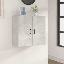 Larryhot Mobiletto dA, Parete Grigio Cemento 60x31x60 cm in Legno Massello, Bello e Pratico, Ideale per Riporre e Decorare la Casa - Grigio - Visualizzare 1
