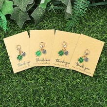 4件/8件幸运四叶草钥匙扣，搭配感谢卡，支持卡，感谢卡，朋友卡，生日卡，婚礼卡，节日卡，毕业卡，派对卡，理想的幸运钥匙扣，陪伴您旅行的理想之选。汽车配件，可爱哥特风，Y2K，圣诞礼物，包袋配件，带身份证夹的挂绳，汽车配件，包袋挂饰 - 綠色 - 查看 15