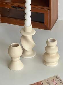 北欧ins复古素色陶瓷造型烛台香薰蜡烛架欧式餐桌浪漫氛围树脂摆件 - 彩色 - 查看 6