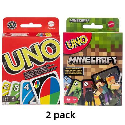Mattel UNO - Classic Color Number Matching Card Game - 112 Cards - Customizable And Erasable Wild Cards - Includes Special Function Cards - Suitable For Children 7+ Years Old