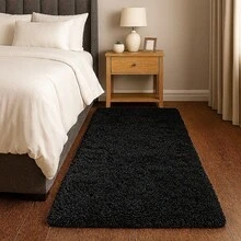 Soft Plush Extra Soft Runner Rug 2 Meters X 60 Cm - 黑色 - 查看 2