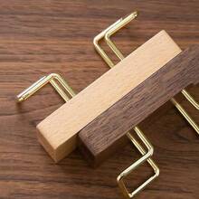 1PC Walnut & Beech Wood Business Card Holder - Premium Solid Wood Desk Organizer For Office/Executive Gift,For School Supplies,Back To School - Multicolor - View 5