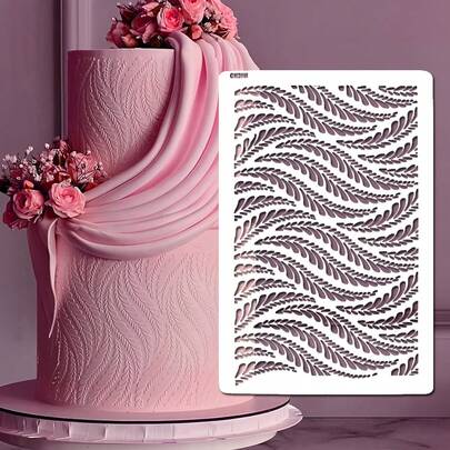 Cake Spray Flower Mold, Wheat Ear Shaped Hollow Template, PET Material Cake Cookie Decorative Mold, Wedding Birthday Party Cake, Dessert, Cookie, Fondant Cake Hollow Template