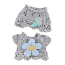 Cute Floral & Strawberry Knit Sweater Set With Hat (Excluding Plush Doll, Clothes Only) - Multicolor - View 11