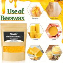 Blingfun 0.25/1Lb/2Lb 大豆蜡、白蜂蜡、黄蜂蜡、蜡烛制作蜡、柔软颗粒、无有害添加剂，适合制作香薰蜡烛和家居装饰氛围蜡工艺品。