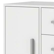 BALCONERA Black 3-Drawer Lockable Mobile File Cabinet – 4-Wheel Rolling Storage With 1 Door & Printer Stand Function (60 X 40 X 57cm) – For Home Office - White - View 8