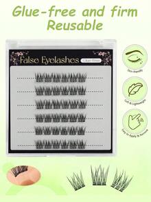 36片自粘式假睫毛自然系列可重复使用无需胶水持久妆效适合初学者化妆 - 黑色 - 查看 8