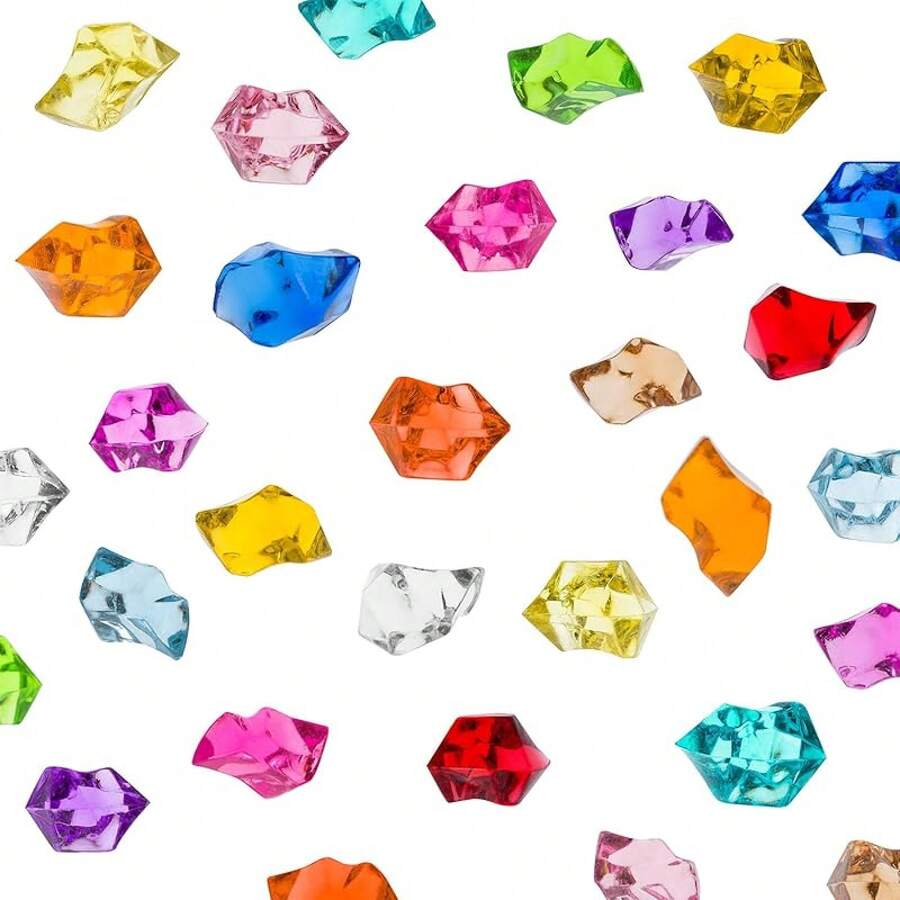 2025Super Z Outlet 120 Pack Acrylic Color Ice Rock Crystals Treasure Gems For Table Scatters, Home Vase Fillers, Event, Wedding, Arts & Crafts, Birthday Decoration Favor (1" Inch)(Apple Green) - 什錦 - 查看 1