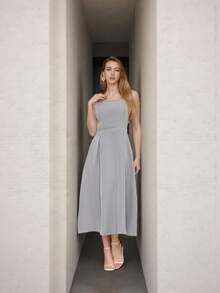 Tailored Dress With Cups Fashion Items!!! - Grey - View 1