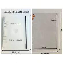 Binder Cover A5 Photo Album Photocard File Sticker Ticket Post Binder - capa A5+1 bolsa (10 peças) - Xem 3