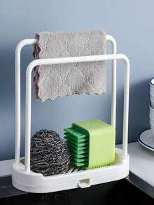 1pc Kitchen Sink Caddy Organizer Tray, Suitable For Storing Sponges, Dishcloths, Scrub Brushes, Cleaning Rags, Etc. - Multicolor - View 8