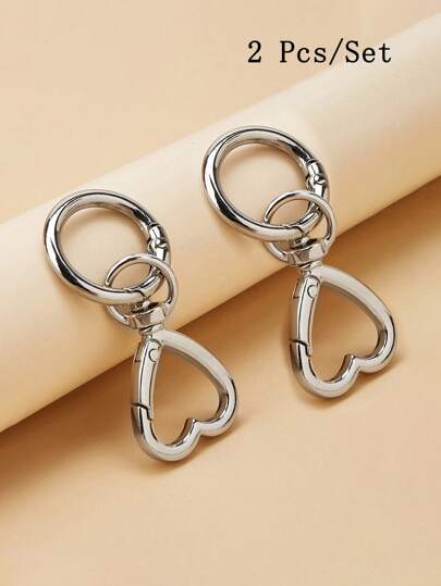 2pcs New Elegant Women's Accessories Metal Electroplated Parts Luxury Handmade Round Ring Round Keychain Connector Hook Bag Buckle Keychain For Bag