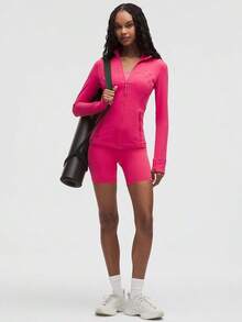 Define Jacket Nulu Raspberry Coulis-For Yoga Gym Running-Sweat-Wicking-Yoga-All Seasons Sport-Spring/Summer-Autumn/Winter-Back To School - Raspberry Coulis - View 2
