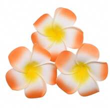 四件套，两件套仿鸡蛋花发夹，海滨度假风格照片夹，超级仙女发饰，服装配饰，热带白玫瑰发夹-2.5英寸泡沫派对装饰，优雅复古风格，适合婚礼