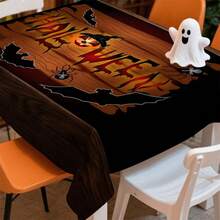 1/20pcs Scary Halloween Tablecloth, Scary Black Bat, Orange Pumpkin Pattern Tablecloth, Rectangle Tablecloth, Halloween Decoration, Suitable For Party Decoration, Home Kitchen Table, Indoor/Outdoor Use, Home Decoration