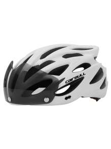 Ultralight Cycling Helmet Outdoor Motorcycle Bicycle Taillight Helmet Removable Lens Visor Mountain Road Bike Helmet