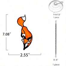 HLTA3A BOXCASA Fox Stained Glass Suncatcher For WindowFox Gifts For Men Ladies Stained Glass Window Hangings For Living Room Bedroom Office Fox Sun Catcher Home Decoration Window Panels Oplm - B - 查看 6
