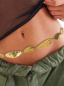 1 peça/2 peças Corrente de Cintura Feminina Personalizada Assimétrica com Placa de Metal, Disponível em 3 Tamanhos: 90cm/110cm/120cm, Decoração de Rua Vintage Adequada para Vestidos de Verão, Outono, Volta às Aulas, Inverno, Halloween, Natal, Decoração de Ano Novo, Presente - Borboleta - Visão 3