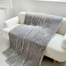 1 pièce Couverture en peluche moelleuse de couleur unie, couverture douce et chaude, polyvalente pour le canapé, le lit, les voyages, le bureau, la décoration de la chambre, un cadeau idéal pour les amis et la famille, à utiliser toute l'année