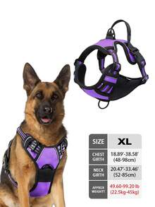 High Visibility Dog Harness - Durable, Adjustable, Comfortable, Non-Choking Design - Ideal For Outdoor Adventures, Available In Multiple Sizes - Suitable For Small, Medium And Large Pet Dogs (If Unsure Between 2 Sizes, Opt For The Larger Size As It Can Be Adjusted)