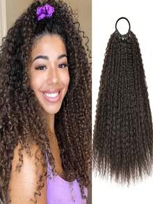 Elegant Curly Synthetic Ponytail, Wrap Around Ponytail Extensions, Deep Curly Rope Hair Accessory, 20 Inch Long Afro Ponytail, 1 Bunch Ladies Coiffure Ponytail