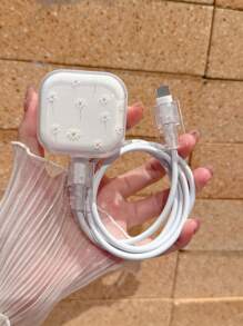 Set de 3 protectores de cable de datos y cargador con diseño floral, adecuado para cargador rápido de 20W de Apple Reino Unido, accesorios de protección para cargador y cable para teléfono