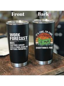 Work Forecast Coworker Gifts For Women Men - 20 Oz Insulated Tumbler Mug, Funny Best Friend Present For Work Bestie Boss Friends, Gift For Boss Employer Colleague - Work Forecast - View 2