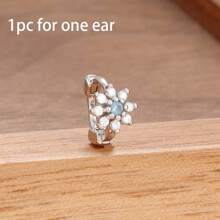 1 Peça Brinco Argola Pequena com Zircônia, Brinco Dourado 18K com Florzinha, Brincos de Cartilagem, Labrete, Tragus, Hélix, Joias de Piercing