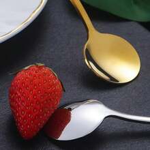 1 Stück/2 Stücke Edelstahl kleine runde Löffel, Kaffeelöffel, Vogelnestlöffel, Tassengesckenklöffel, Löffel mit langem Griff, Dessertlöffel, Gewürzlöffel und kleine Teelöffel