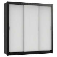 Ropero Madesa Lyon Plus 3 Puertas Corredizas 4 Cajones Color Negro y Blanco Armario para Dormitorio - Negro y Blanco - Ver 2
